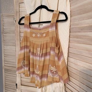 FREE PEOPLE EMBROIDERED TANK
